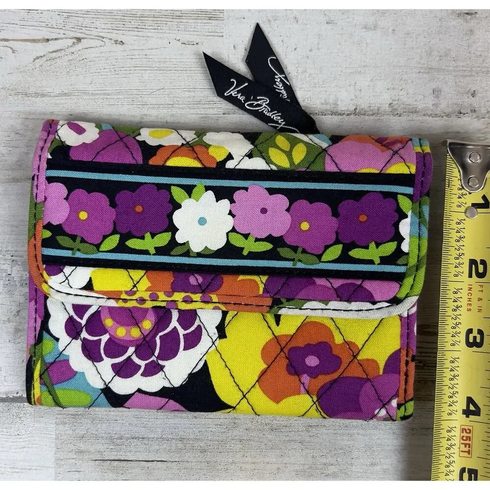 Vera Bradley Wallet Womens Trifold Clutch Quilted Floral ID Coin Purse Organizer - Picture 5 of 5